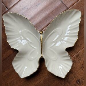 Lenox Butterfly dish ivory with gold trim